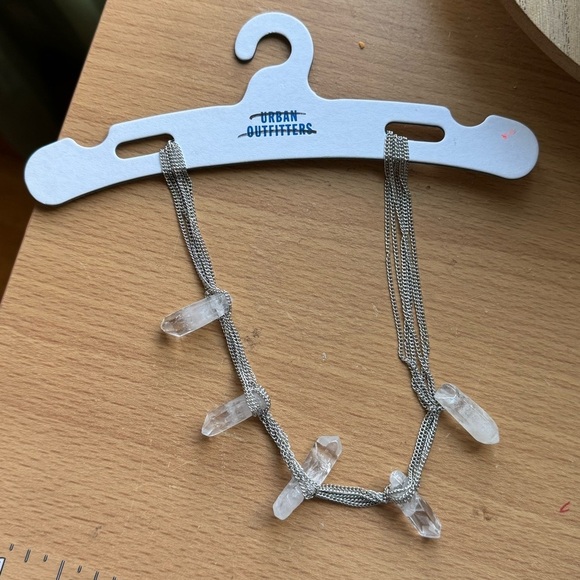 Urban Outfitters Silver Clear Crystal Necklace - Picture 1 of 3